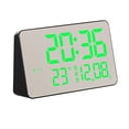 thumbnail image 2 of Reloj despertador digital de 12/24 h Pantalla de tiempo de Pantalla LED Dormitorio espejado negro y verde Zulema Despertador digital, 2 of 8