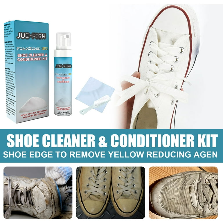 Madala Shoe Cleaner Kit, 6.7oz, White Sneaker Cleaner with Brush and Towel, Shoes  Cleaning Kit for White Shoe Tennis Shoe, Blue 