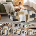 thumbnail image 6 of Abstract Color Blocks Large Area Rugs for Bedroom Living Room, Soft Non Slip Carpet Bedside Rug, Modern Geometric Art Round Floor Cover Kitchen Accent Rug 3.3' for Dining Room/Office, 6 of 9