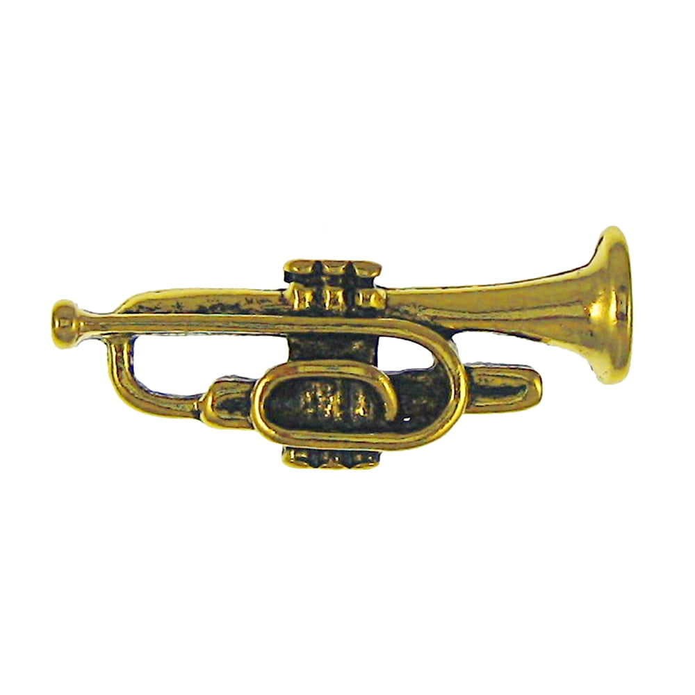WHAT ON EARTH Brass Trumpet Musical Instrument Lapel Pin 