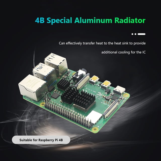 Disipador De Calor 3 disipadores de calor de aluminio para Raspberry Pi 4B disipador de calor almohadilla de refrigeración (negro)