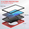 thumbnail image 2 of Dteck Kids Case for Galaxy Tab A7 10.4 2020 T500 T505 Rugged Kickstand with Pencil Holder Shockproof Heavy Duty Hybrid Three Layer Armor Silicone PC Tablet Cover, red, 2 of 6