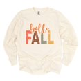 thumbnail image 4 of Hello Fall Cursive Block - Women's Garment Dyed Long Sleeve Graphic T-Shirt, 4 of 12