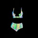 thumbnail image 1 of Traje de baño para mujer, traje de baño dividido reflectante colorido para mujer, bikini de cintura alta, traje de baño con luz nocturna, trajes de baño para mujer, 1 of 9
