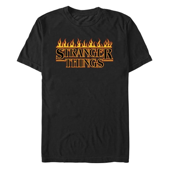 Netflix Men's Stranger Things Retro Flame Logo Graphic T-Shirt