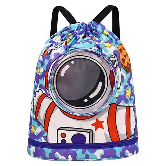 Mochila de natación para niños con bolsa de cordón de separación seca y húmeda