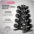 thumbnail image 3 of HolaHatha Hexagonal Dumbbell with Rack, Black, 5/8/10/12/15 lb, 3 of 12