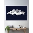 thumbnail image 2 of Purple Spotted Gudgeon White Design Poster Wall Art, Modern Wall Decor For Living Room Bedroom, 16x24 UNFRAMED, 2 of 3