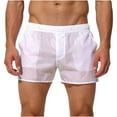 thumbnail image 2 of Nmnitkp Mens Swim Trunks Comfortable Fit Faddish Solid Shorts With Pocket Quick-Dry Fabric Men Swim Shorts UPF 50+ Sun Protection Swimtrunks White,XL, 2 of 7