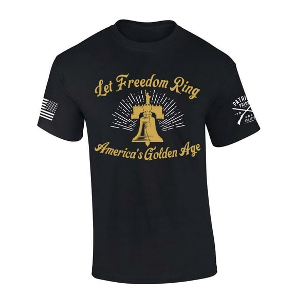 Patriot Pride Let Freedom Ring The Golden Age of America Trump Patriotic Short Sleeve T-shirt-Black-medium