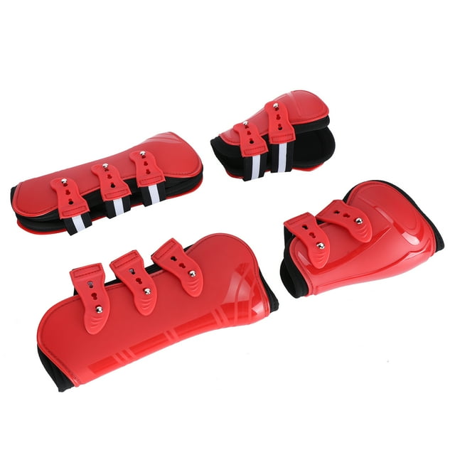 Obstacle de Protection des Jambes de Cheval, Protège-Jambes de Cheval Épaissi Léger Respirant, Relaxant pour Toute Course d'Équitation Météo Formation Rouge XL