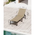 thumbnail image 2 of Chaise Lounge Chair Outdoor,Aluminum Patio Lounge Chairs Set of 2, Adjustable 5-Position Recliner and Full Flat Tanning Chair with Pillow for Pool, Outside,Beach,Khaki, 2 of 6