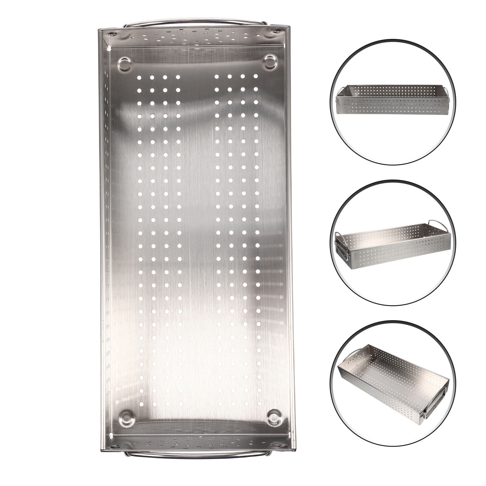 FUTUREORYY Home Kitchen Plated Silver Stainless Steel Cutlery Organizer with Mesh Design and Handles