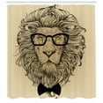 thumbnail image 3 of Ambesonne Indie Shower Curtain, Dandy Cool Lion Character, 69"Wx75"L, Sand Brown Black Yellow, 3 of 3
