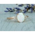 thumbnail image 3 of Oval Cut Lab-Created Diamond Solid Opal Wedding Ring 14K Rose Gold Plated sterling Silver Ring- October Birthstone- Engagement Ring, 3 of 5