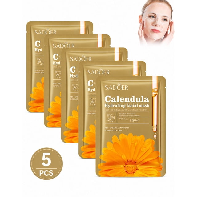 Kit 5 Mascarillas Faciales Regeneradoras Con Caléndula