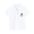 thumbnail image 2 of Hiijoy Little Boys Polo Shirt Cartoon Owl Print Short Sleeve T-Shirt Loose Casual T Shirt, 2 of 4