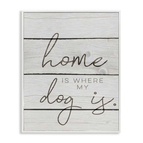 Stupell Industries Rustic Lodge Home Is Where My Dog Is White Framed Giclee Art, 16 x 20, by Lil' Rue