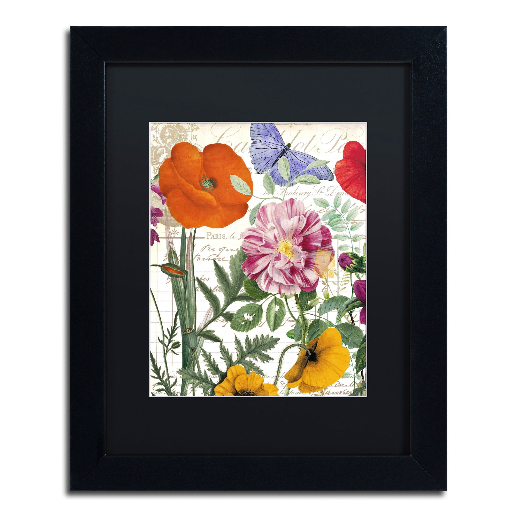 Trademark Fine Art "Printemps" Canvas Art by Color Bakery, Black Matte, Black Frame