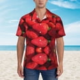 thumbnail image 4 of Haiem Strawberry Red Printed Hawaiian Shirt for Men - Men’s Casual Beach Summer Shirts - Stretch Fabric with Modern Fit-X-Large, 4 of 9
