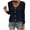 Navy, variant on LYXSSBYX Button Down Shirts for Women Fashion Women's Button Round-Neck Long Sleeve Casual T-shirt Blouse