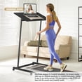 thumbnail image 5 of Treadmill Desk, Mobile Small Standing Desk with Wheels for Walking Pad, Portable Table for Laptop, Rolling Table Adjustable Height, Bedside Table，Black, 5 of 16