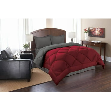 Celine Linen Reversible 3pc Comforter Set- King/Cal King Red/Gray