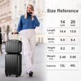 thumbnail image 2 of Zimtown 2 Piece Luggage Set, 20" Carry-On Expandble ABS+PC Luggage Hardside Lightweight Suitcase, 14" Mini Cosmetic Cases, Black, 2 of 10