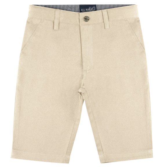 Buyless Fashion Boys Shorts Pants Flat Front Cotton Casual Straight Cut - 18S1624-S-BEG-10