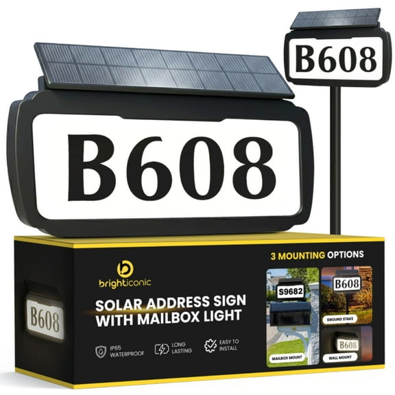Address Sign House Number Solar Powered BICSSL-11