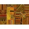 thumbnail image 1 of Ahgly Company Machine Washable Indoor Rectangle Patchwork Yellow Transitional Area Rugs, 2' x 4', 1 of 4