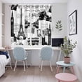 thumbnail image 4 of Paris Tower Kitchen Curtains Window Panels, Vintage Architectural Hand-Painted Aesthetic Insulated Window Treatment Curtain, Grommet Curtains for Bedroom/Living Room/Bathroom, 2 Piece 52"Wx63"L, 4 of 8