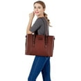 thumbnail image 6 of Mosiso Women's Briefcase PU Leather 15.6 inch Laptop Tote Bag Shoulder Handbag fits 13 15 inch Macbook, 6 of 6