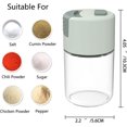 thumbnail image 4 of Mida el mezclador de sal y pimienta, racione con precisión, 1/8 cucharadita (0,5 g) cada vez, dispensador cuantitativo de especias, botella hermética de vidrio transparente para condimentos para campa, 4 of 5