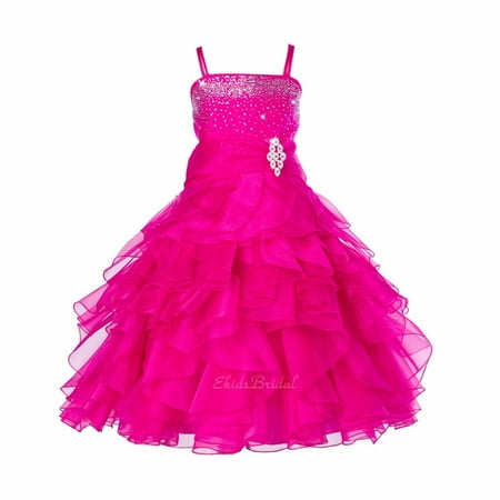 Ekidsbridal Wedding Satin Ruffles Organza Flower Girl Dress Elegant Pageant Birthday Junior Bridesmaid Pretty Princess 164S 14