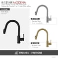 thumbnail image 4 of Stylish Modena Ht 14 ⅛" Matte Black Single Handle Pull Down Kitchen Faucet with Dual Funtion K-131NR, 4 of 14
