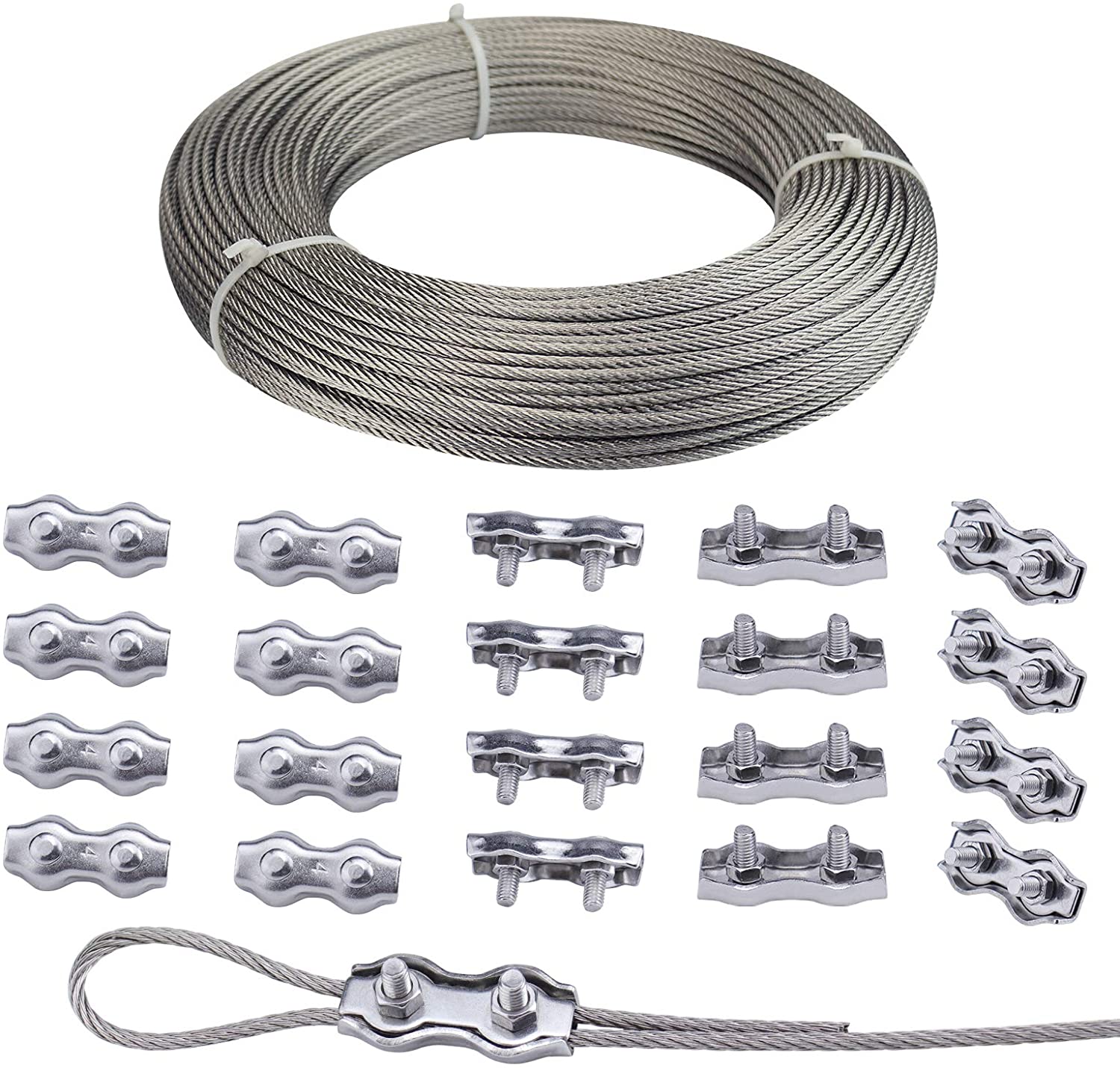 LEXININ 164 Feet X 1/8 Inch Stainless Steel Cable Wire Rope, 3mm Aircraft Cable For Deck Railing, DIY Balustrade, Clothesline, 7x7 Strands - View #4