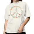 thumbnail image 2 of Floral Peace Symbol Women's Off-White T-shirt, 2 of 3
