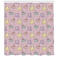 thumbnail image 3 of Ambesonne Tea Party Shower Curtain, Polka Dotted Pot Cups, 69"Wx84"L, Pale Green Turquoise, 3 of 3