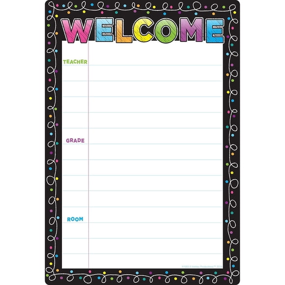 Ashley Productions Smart Poly Chart Chalk Dots Bienvenido 13" X 19"