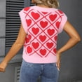 thumbnail image 5 of Heisall Womens Sweater Vests Autumn Winter Heart-shaped Print V-Neck Sleeveless Casual Pullover Knit Tops Fashion Loose Style, 5 of 8