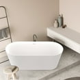 thumbnail image 2 of Bailey 59 in. Acrylic and Solid Surface Glossy Flatbottom Bathtub in White, 2 of 5