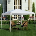 thumbnail image 4 of 10' x 10' Beach Canopy Party Tent, Outdoor Backyard Tent for Parties, Waterproof Camping Canopy with Iron Tubes, Canopy Tents for Outside Party, Portable Wedding Tent Patio Gazebo, White, Q2928, 4 of 12