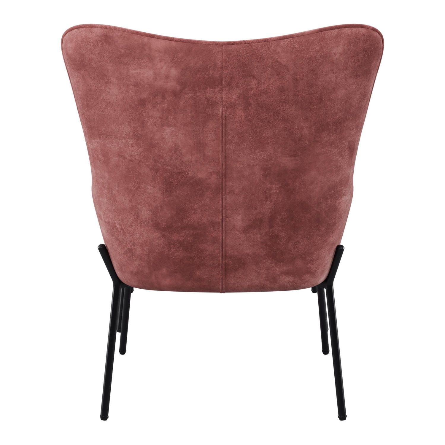 CorLiving Charlotte Winged Back Velvet Indoor Accent Chair with Stool and Metal Legs