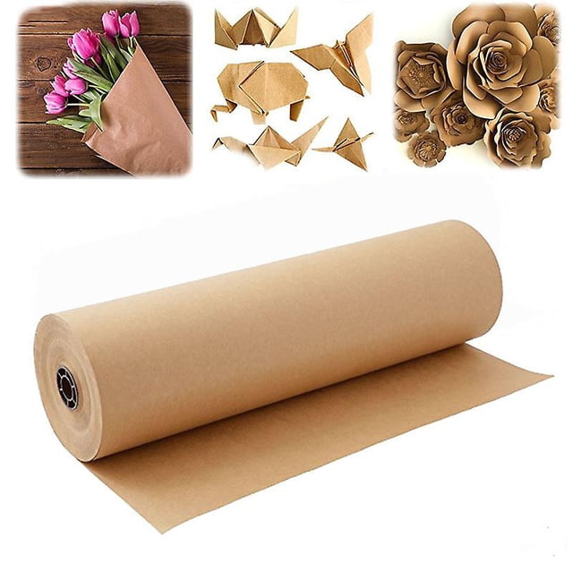 Rollo de Papel Kraft Marrón 12" X 100 pies para embalaje postal de regalo. Afortunado Sencillez