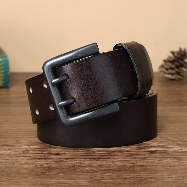 Retro Cowskin Genuine Leather Belt for Men Luxury Design Male Belt Pin  Buckle Jeans Belt Men (Size : 42in/105cm, Color : G)