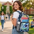 thumbnail image 3 of SEANATIVE Middle School Clear Backpack Kids Transparent Bookbag See Through Daypack Heavy Duty PVC Schoolbag School Accessory for Boys Girls Teens, Shark Blue, 3 of 7
