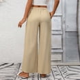 thumbnail image 4 of BUIGTTKLOP Womens Cotton Linen Pants Drawstring High Waisted Palazzo Pants Wide Leg Loose Fitted Beach Trousers, 4 of 6