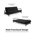 Mainstays Metal Arm Futon, Black Metal Frame with Black Mattress
