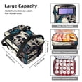 thumbnail image 3 of Skeleton Double Layered Insulated Lunch Bag with Two Compartments, Large Capacity, Hand-Carry Refrigerated Lunch Bags, 7.1x11.4x16.1 Inches, 3 of 6